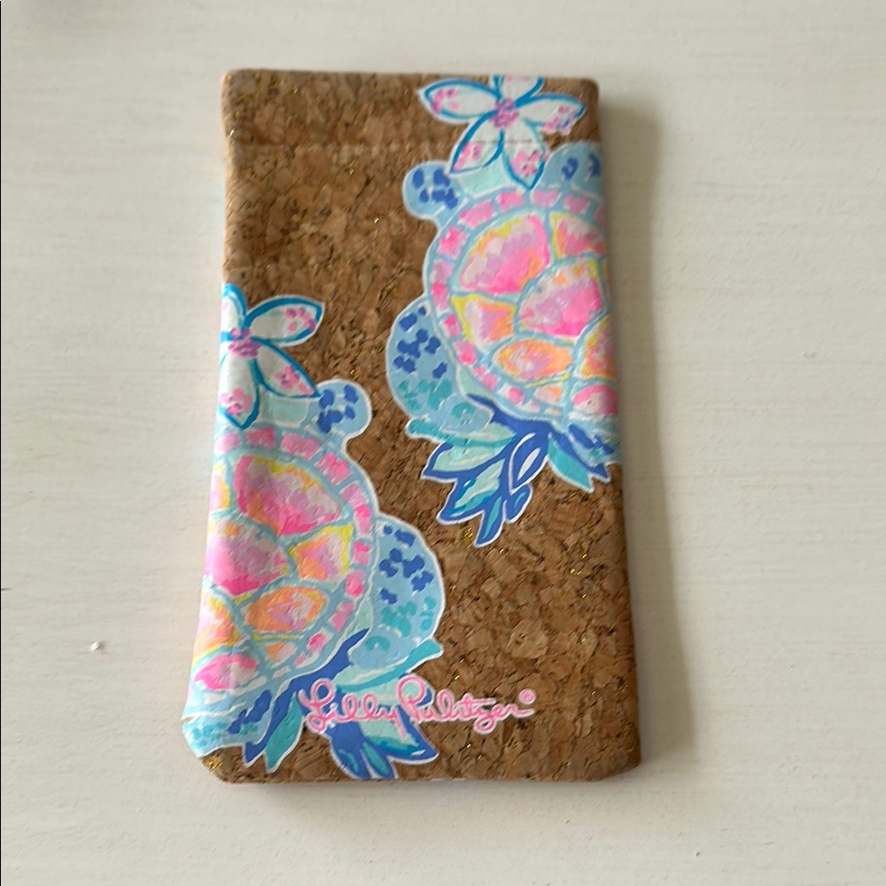 Lilly Pulitzer Cork Phone Case with Pink and Blue Floral Accents